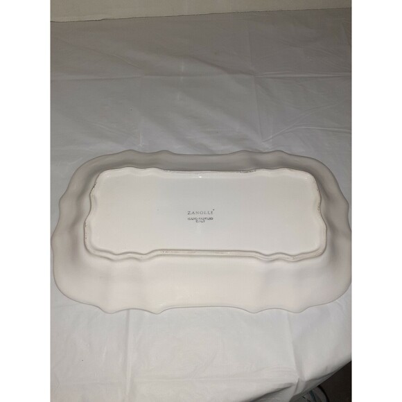 Vtg 1980s Porcelain Rooster Tray Handpainted Zanolli Italy 12x7x1.5 - Picture 6 of 7